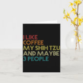 Shih Tzu Dog Owner Coffee Lovers Funny Quote Vinta Karte (Gelbe Blume)