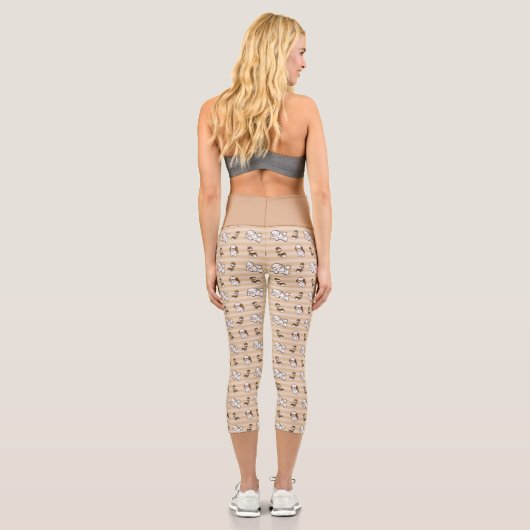 shih tzu dog pattern capri leggings (Rückseite)