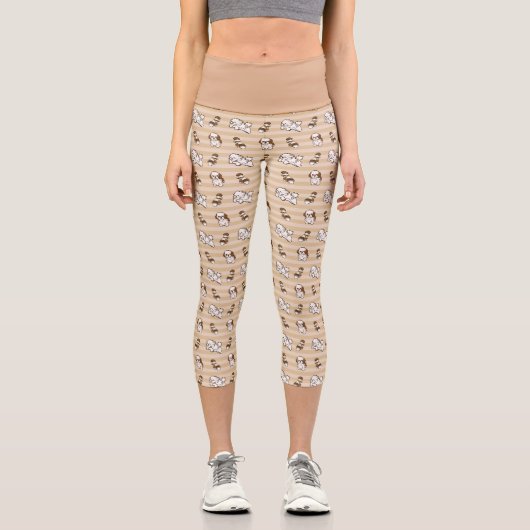 shih tzu dog pattern capri leggings (Vorderseite)