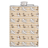 shih tzu dog pattern flachmann (Rückseite)