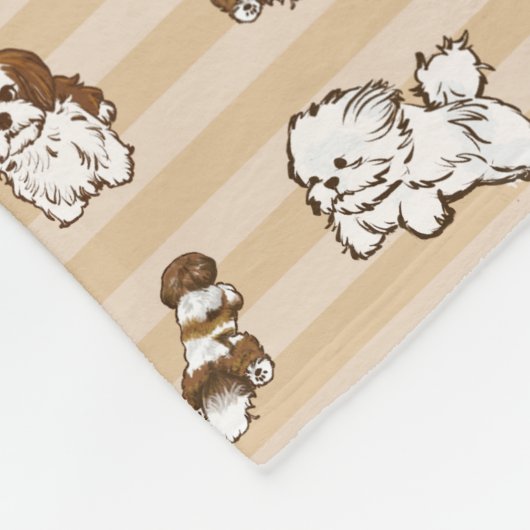 shih tzu dog pattern fleecedecke (Ecke)