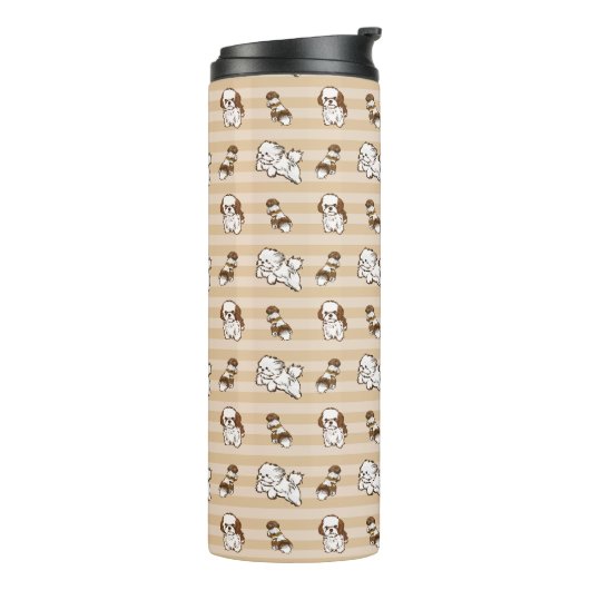 shih tzu dog pattern thermosbecher (Nach links gedreht)