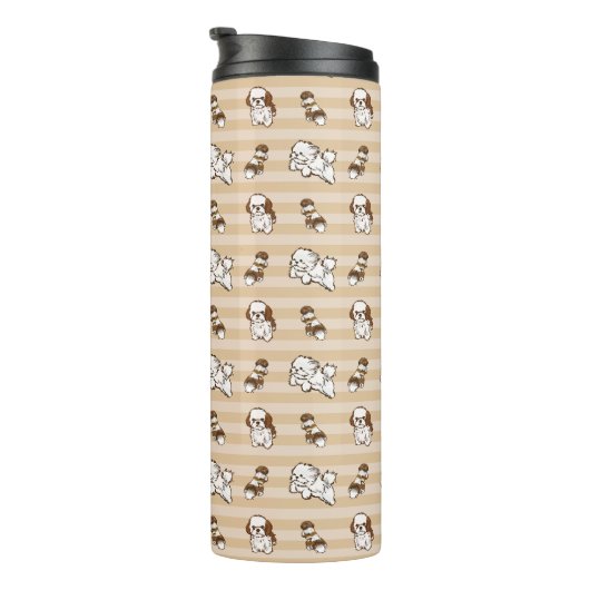 shih tzu dog pattern thermosbecher (Nach rechts gedreht)