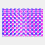 Shih Tzu Dog & Paw Crazy Hot Pink & Blue Geschenkpapier Set (Vorderseite 2)