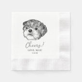 Shih Tzu Dog Personalisiert Cheers Napkins Serviette (Vorderseite)