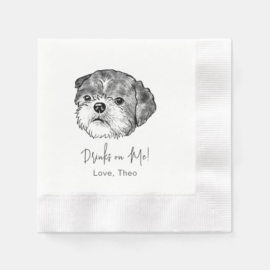 Shih Tzu Dog Personalisiert trinken Serviette (Vorderseite)