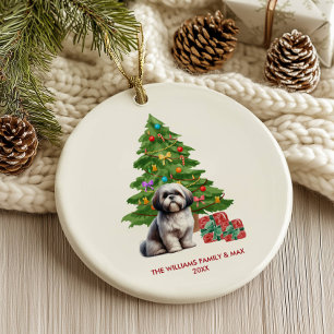 Shih Tzu Dog Personalisiert Weihnachten Keramik Ornament