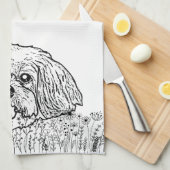 Shih Tzu Dog Personalisiert Zeichnend Hand Geschirrtuch (Viertel Falte)