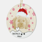 Shih Tzu Dog Personalisiert Zeichnend Hand Keramik Ornament (Links)