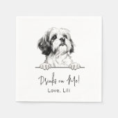 Shih Tzu Dog Personalisierte Getränke auf mir Serviette (Vorderseite)
