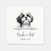 Shih Tzu Dog Personalisierte Getränke auf mir Serviette (Vorderseite)