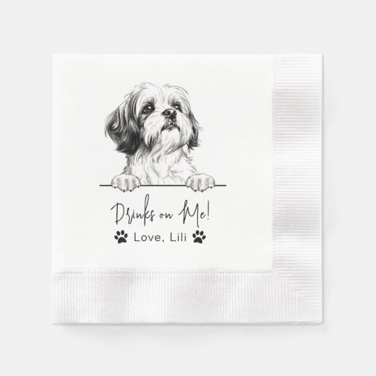 Shih Tzu Dog Personalisierte Getränke Serviette (Vorderseite)
