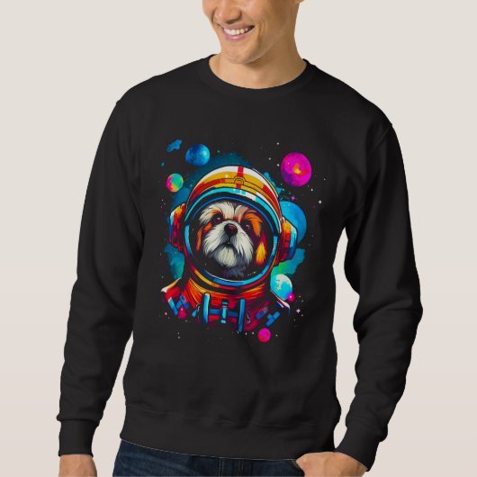 Shih Tzu Dog Planet Space Sweatshirt (Vorderseite)
