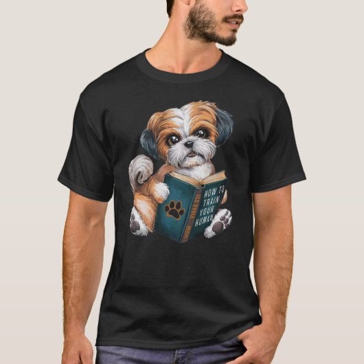 Shih Tzu Dog, puppie, how to train your human, fun T-Shirt (Vorderseite)
