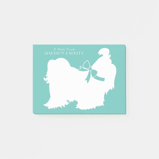 Shih-Tzu Dog Puppy Long Hair Post-it Klebezettel (Vorderseite)