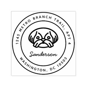 Shih Tzu Dog Rücksendeadresse Briefmarke Selbstfar Permastempel