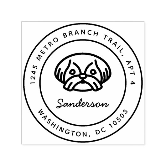 Shih Tzu Dog Rücksendeadresse Briefmarke Selbstfar Permastempel (Design)