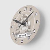Shih Tzu Dog Runde Wanduhr (Winkel)