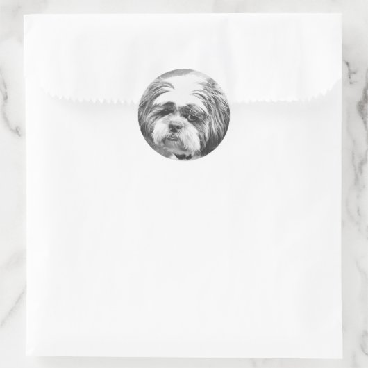 SHIH TZU DOG RUNDER AUFKLEBER (Tasche)