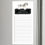 Shih tzu Dog Shopping List Magnetic Notepad Magnetischer Notizblock<br><div class="desc">Adorable Sachen,  um Shih tzu mit einem schwarzen Chalkboard-Rahmen personalisiert mit Ihrem Namen zu holen.</div>