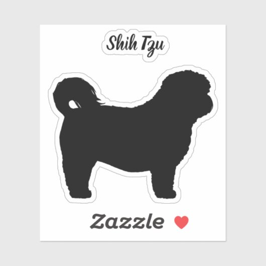 Shih Tzu Dog Silhouette Hunde Rasse Vinyl Sticker (Blatt)