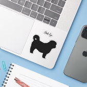 Shih Tzu Dog Silhouette Hunde Rasse Vinyl Sticker (Laptop mit iPhone)