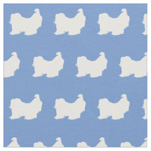 Shih Tzu Dog Silhouette Pet Light Blue Stoff
