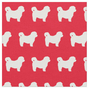 Shih Tzu Dog Silhouette Red Stoff