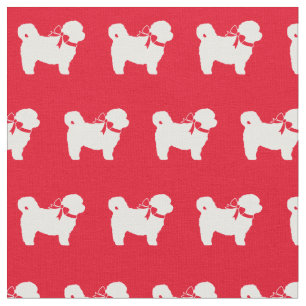 Shih Tzu Dog Silhouette Red Stoff
