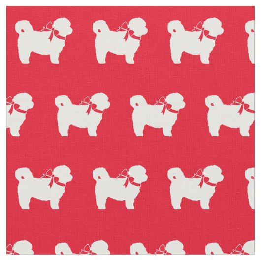 Shih Tzu Dog Silhouette Red Stoff (Nahaufnahme)