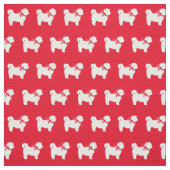 Shih Tzu Dog Silhouette Red Stoff (Muster)