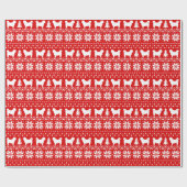 Shih Tzu Dog Silhouetten Weihnachten Sweater Muste Geschenkpapier (Flach)