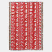 Shih Tzu Dog Silhouetten Weihnachtsmuster Rot Decke (Vorderseite Vertikal)