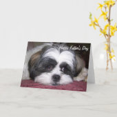 Shih Tzu Dog Vatertag Karte (Gelbe Blume)