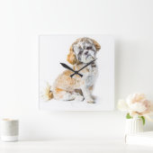Shih Tzu Dog Wall Clock Quadratische Wanduhr (Zuhause)