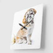 Shih Tzu Dog Wall Clock Quadratische Wanduhr (Winkel)