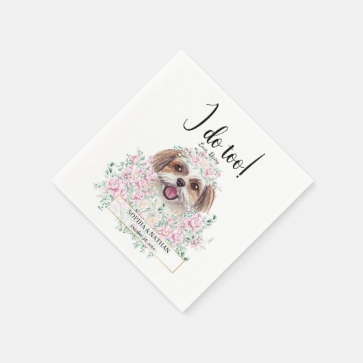 Shih Tzu Dog Wedding Cocktail Napkins Serviette (Ecke)