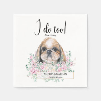 Shih Tzu Dog Wedding Cocktail Napkins Serviette