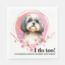 Shih Tzu Dog Wedding Napkins mit Hunde Foto Serviette