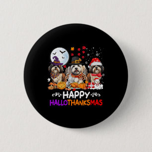 Shih Tzu Dog Weihnachten glücklich Hallothankmas T Button