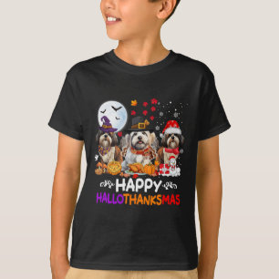 Shih Tzu Dog Weihnachten glücklich Hallothankmas T T-Shirt