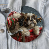Shih Tzu Dog Weihnachtsfest Button (Beispiel)