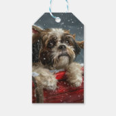Shih Tzu Dog Weihnachtsfest Geschenkanhänger (Vorderseite)