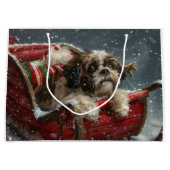 Shih Tzu Dog Weihnachtsfest Große Geschenktüte (Vorderseite)