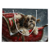 Shih Tzu Dog Weihnachtsfest Große Geschenktüte (Rückseite)