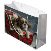 Shih Tzu Dog Weihnachtsfest Große Geschenktüte (Rückseite Schrägansicht)