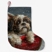 Shih Tzu Dog Weihnachtsfest Kleiner Weihnachtsstrumpf (Vorderseite)