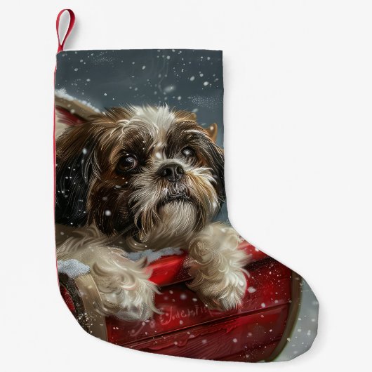Shih Tzu Dog Weihnachtsfest Kleiner Weihnachtsstrumpf (Vorderseite)