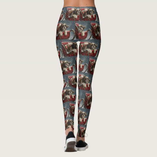 Shih Tzu Dog Weihnachtsfest Leggings (Rückseite)
