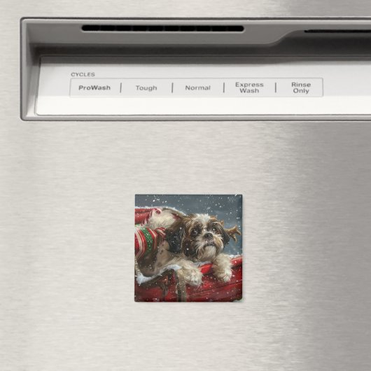 Shih Tzu Dog Weihnachtsfest Magnet (In Situ (Geschirrspüler))